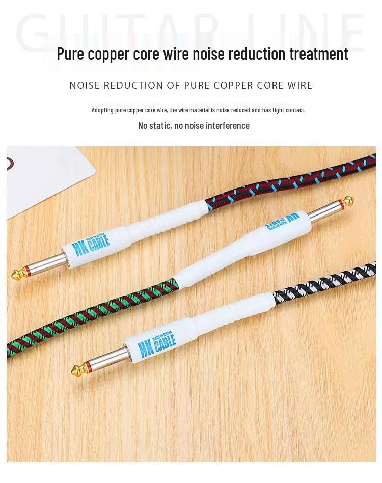 HK Brand 3M Braided Electric Guitar Audio Cable - High-Fidelity Connection for Sound Systems
