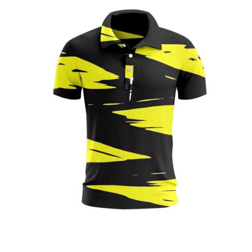 Men's polo shirt golf shirt button breathable fast dry wet fan short sleeve men's clothes summer