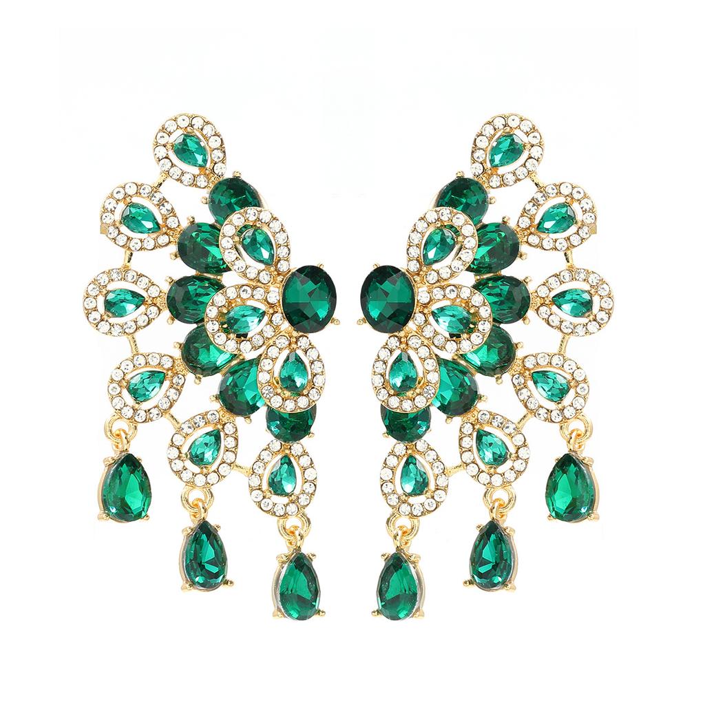 Fashionable and Exaggerated  Earrings Female Earrings With a Sense of Design Peacock Screen Opening Bride Luxury Jewelry