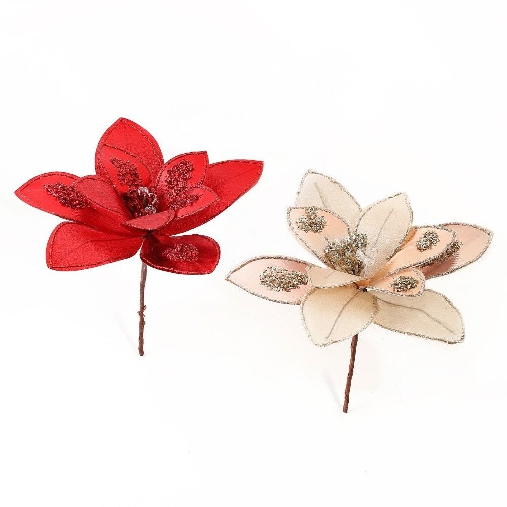 Glitter Artificial Poinsettia Flower 15CM Simulation Flowers New Sequins Flower  Home Decoration