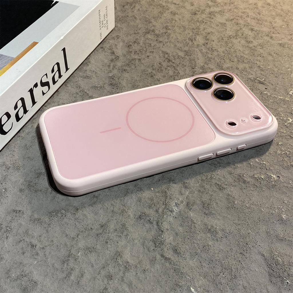 Liquid Large Window Apple 17 Pro Max Case - Cherry Blossom Pink, Ice Sand Magnetic Suction (Fits 17 Pro, 15/14/13 Pro Versions)