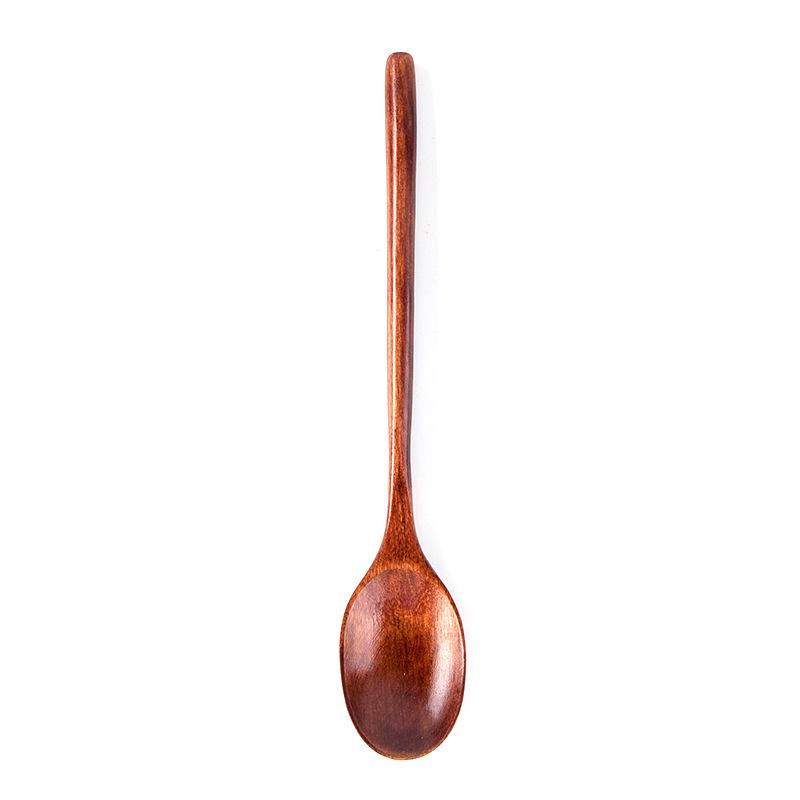 Japanese Korean Wooden Spoon - Rice, Soup & Coffee Stirring with Long Handle