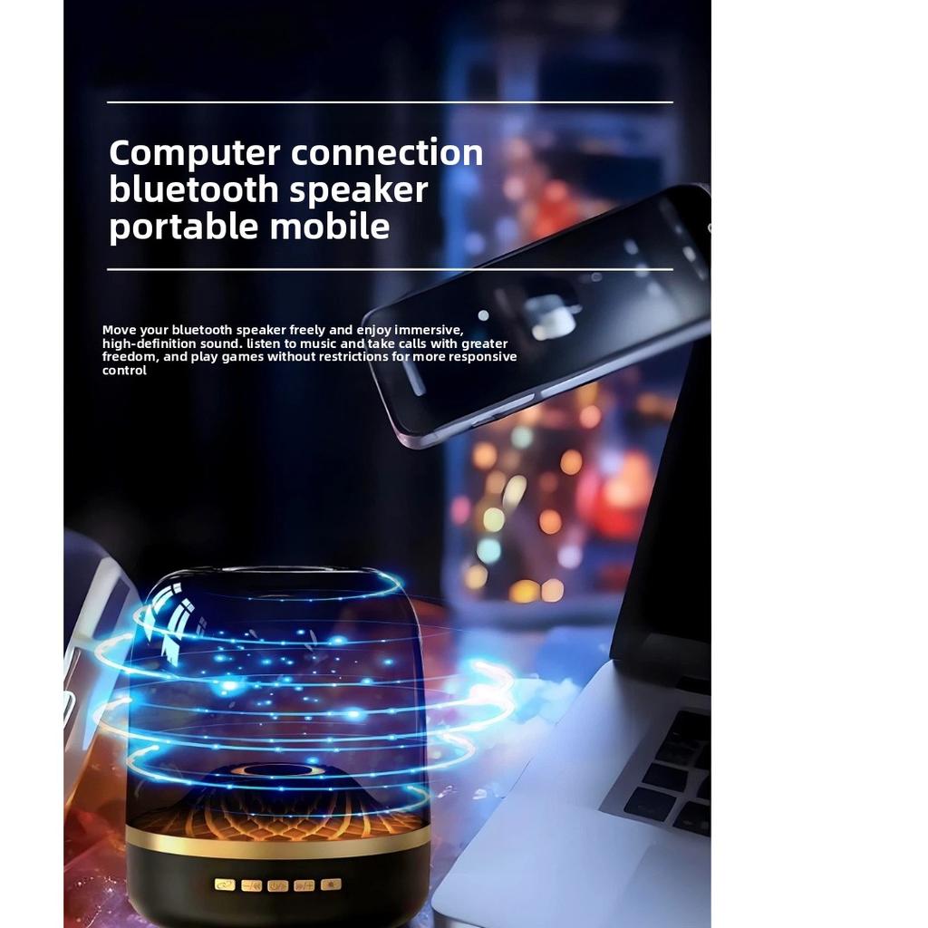 Transparent Bluetooth Speaker, Harman Crystal Style Subwoofer, RGB Atmosphere Lamp, Wireless Stereo Audio for Home