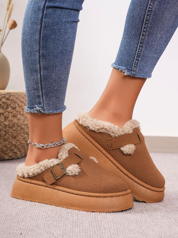 Girls Wear Thick Soled Cotton Shoes and Snow Boots with A Thick Sole To Increase Height
