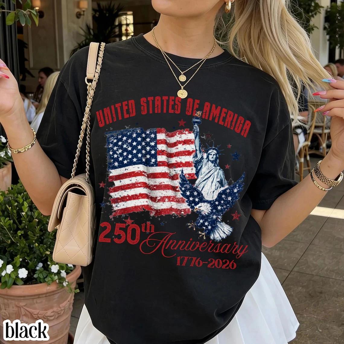 United States of America 250th Anniversary Shirt Patriotic Vintage 4XL