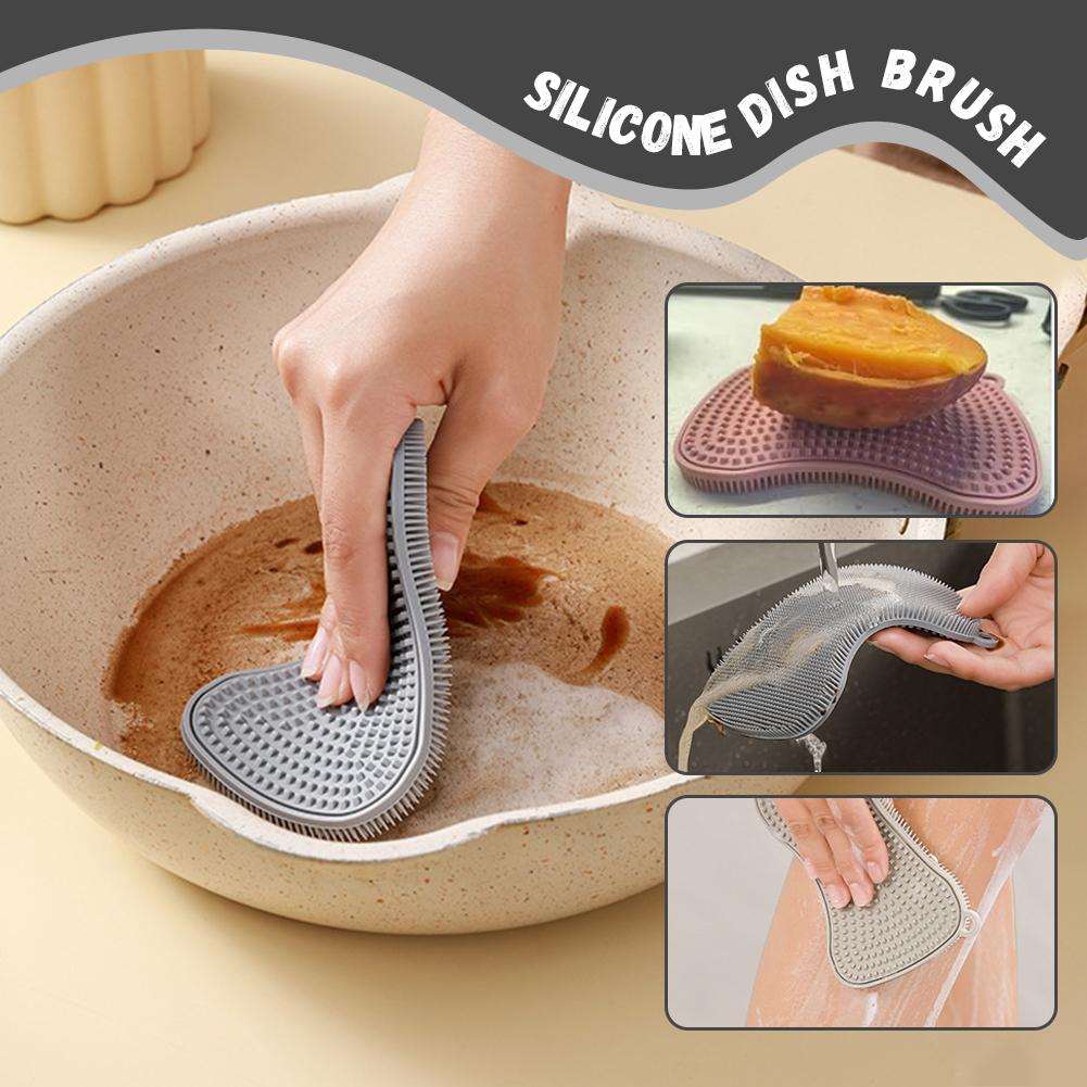 Food Grade Double-sided Multifunctional Silicone Cleaning Brush Powerful Stain Removal Quick Drying Scratch Resistant Accessorie