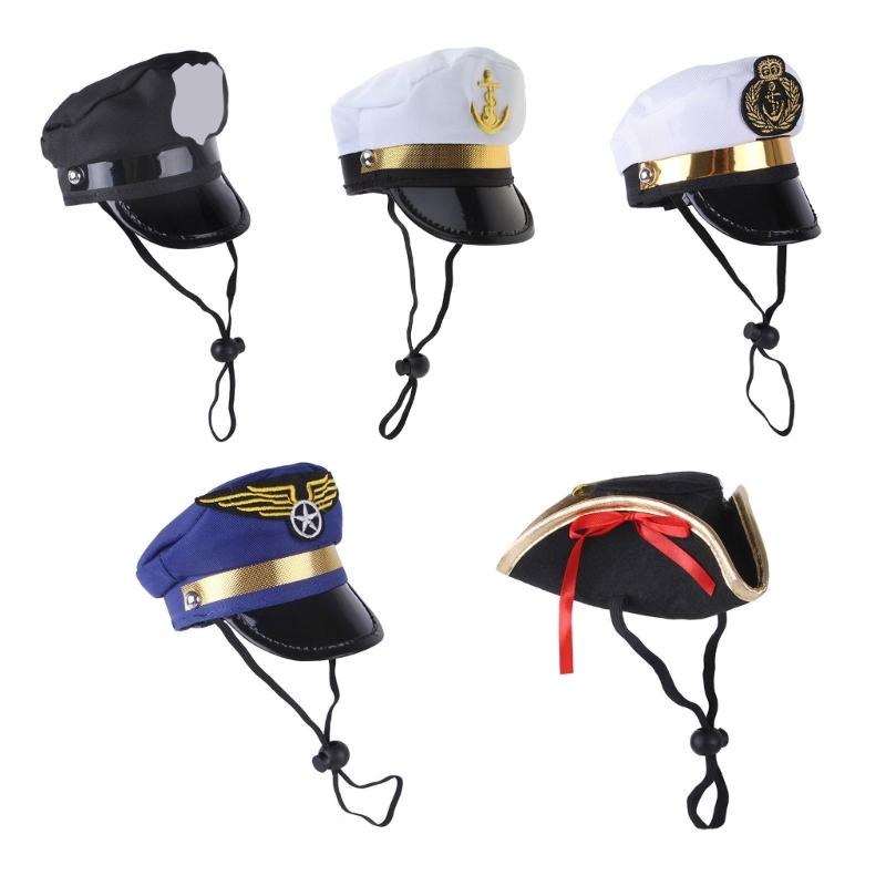 Funny Hat for Cat Cosplay Captain Pirate Dress Up Costume Pet Hat Christmas Cosplay Warm Headwear Dogs Cat Accessories