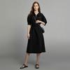 ELLE Polo Collar Design High Waist Midi Dress Slim Fit Elegant Short Sleeve Dress Women Dresses EL34321