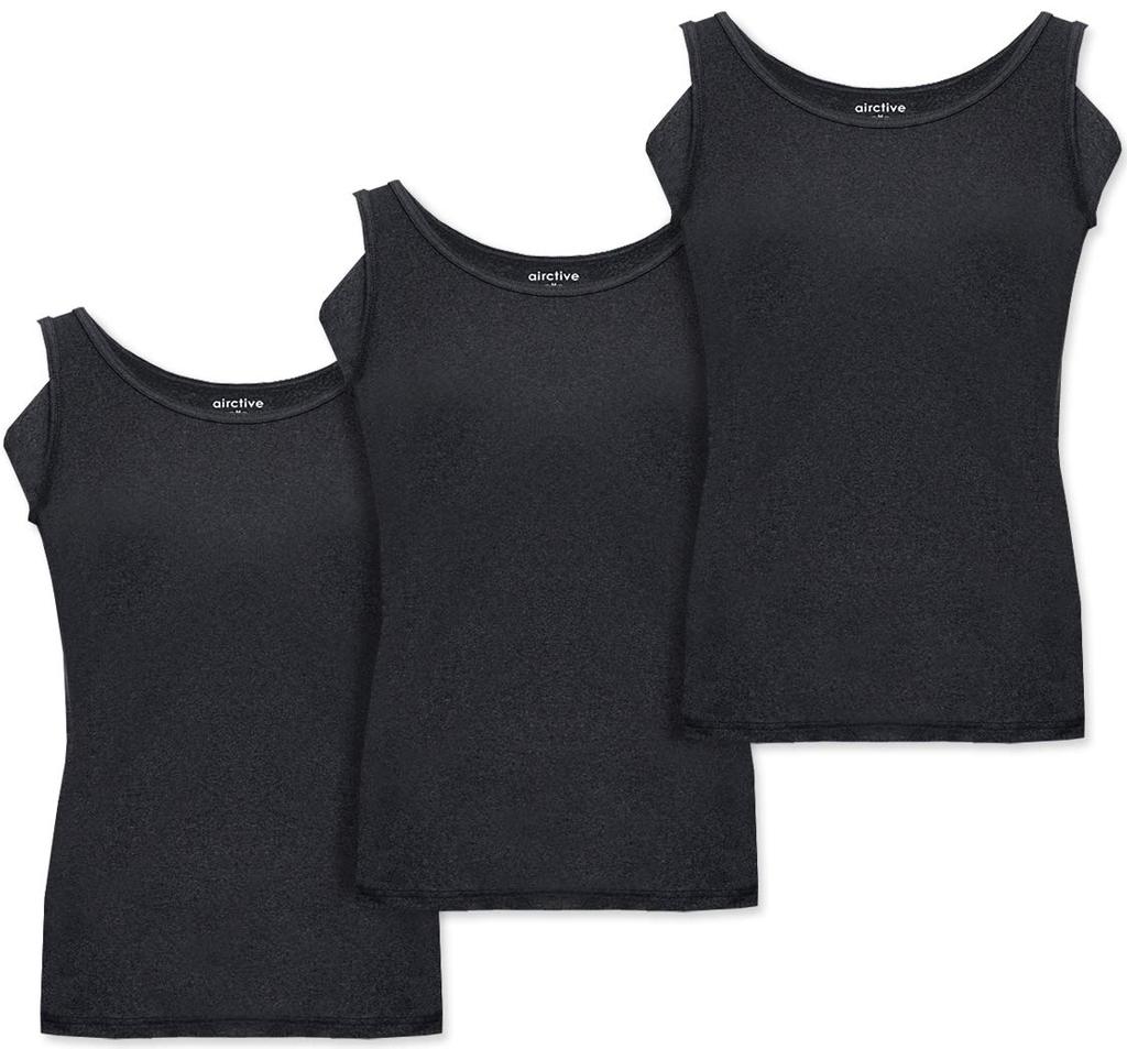 Tank Sweat Quick Sweat Absorbing Set of Teijin LL [fun.] Women's Tops, Absorbing, Drying, Innerwear, 3, AIRCTIVE, Black,