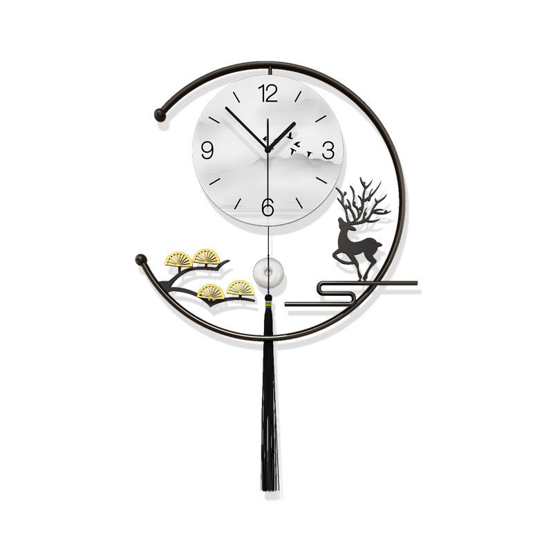 New Chinese Style Wall Clock Silent Modern Home Decor for Living Room Dining Room Elegant Vintage Design Gift