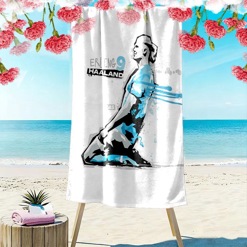 Haaland Blaze Print Beach Towel, Large Soft Quick Dry Towel for Beach Camping Swimming