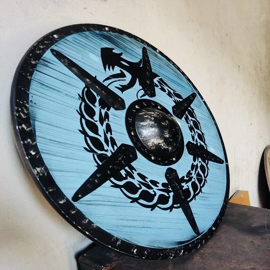 Medieval Viking Dragon Shields Fenrir Grey Wolf Authentic Battle Worn Viking Shields Home Decorational Shield
