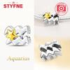 Exquisite Yellow Twelve Zodiac Signs Star Shape Taurus Symbols Authentic Copper Bead Compatible With Bracelets Women Do It Yourself Birthday Gift Acce