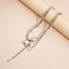 Pigeon Pendant Necklace for Women Oval Beaded Collarbone Chain Vintage Jewelry Gift