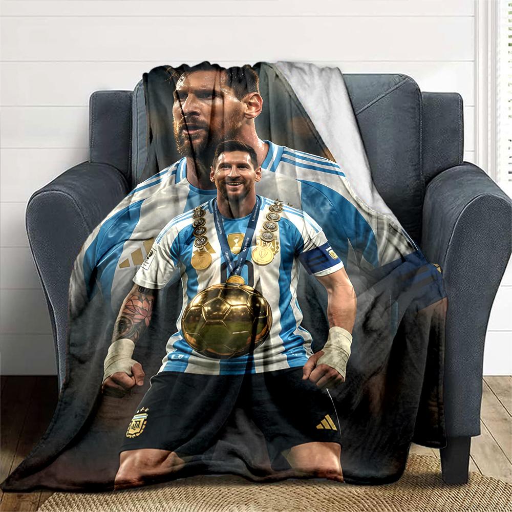 Pink Stripes Soccer Star Blanket Comfortable Perfect for Bed Chair Livingroom All-Season Use Digital Print Best Holiday Gift for Friends Family