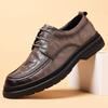 New First-layer Sheepskin Men's Casual Leather Shoes Business Leather Men's Single Shoes Handmade Men's Shoes Round Head Breathable Shoes