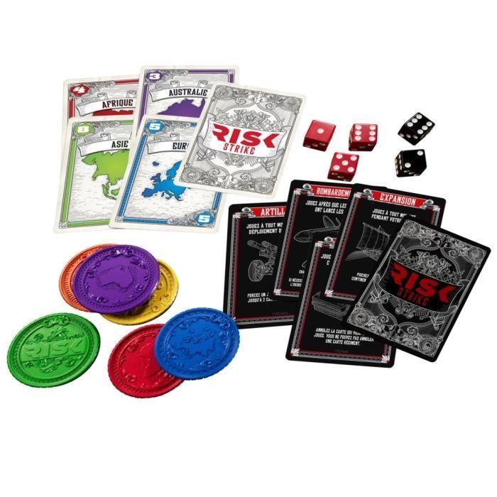 Risk Strike, jeu de cartes et de dés, jeu de cartes de stratégie rapide, à partir de 10 ans, jeu familial