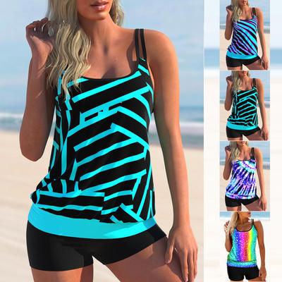 2024 Summer Regular Tankini Nový design Potištěné dámské plavky Dvoudílné plavky Set plavek Sada plavek Plážové oblečení Set plavek