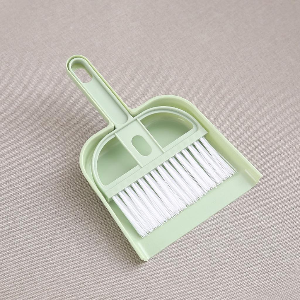 Plastic Mini Desktop Sweep Cleaning Brush Small Broom Dustpan Set Desktop Cleaning Set Nordic Green
