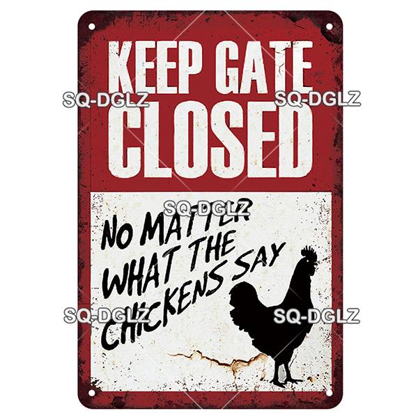 SQ-DGLZ Placă metalică vintage de avertizare Ouă de găini Placă de tablă Placă pentru magazin Home Bar Decor de perete Autocolant Placă de decorare Poster