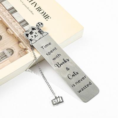 Cute Reading Book Marks Metal Book Lovers Collections Funny Cat Bookmarks