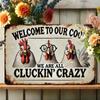 Vintage Iron Wall Art Farmhouse Sign Funny Chicken Decor Metal Tin Painting Rustic Home 12x8 Inch