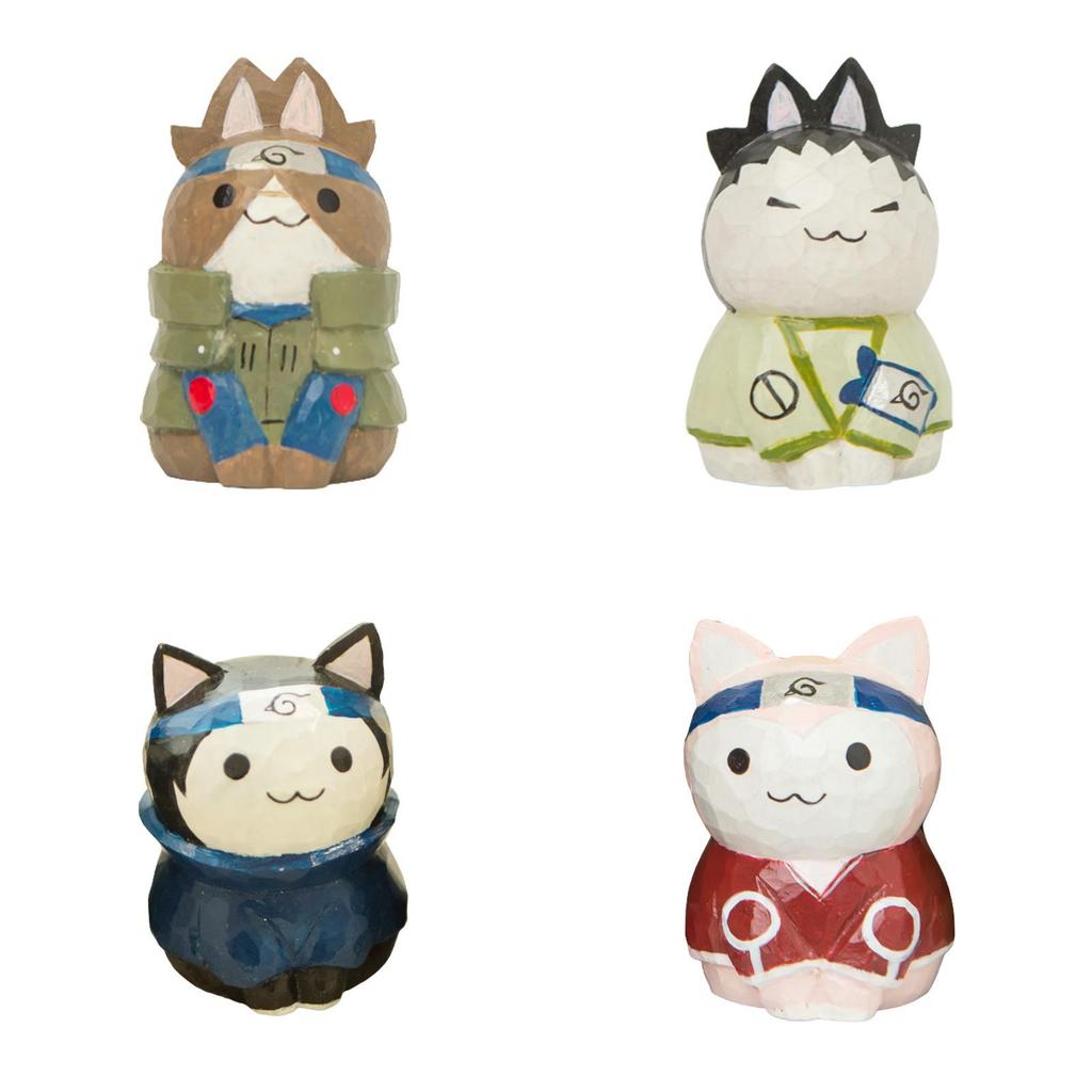 Naruto Houtsnijwerk Kat Figuur Cadeau Voor Huis Kantoor Decoratie En Verzamelaars