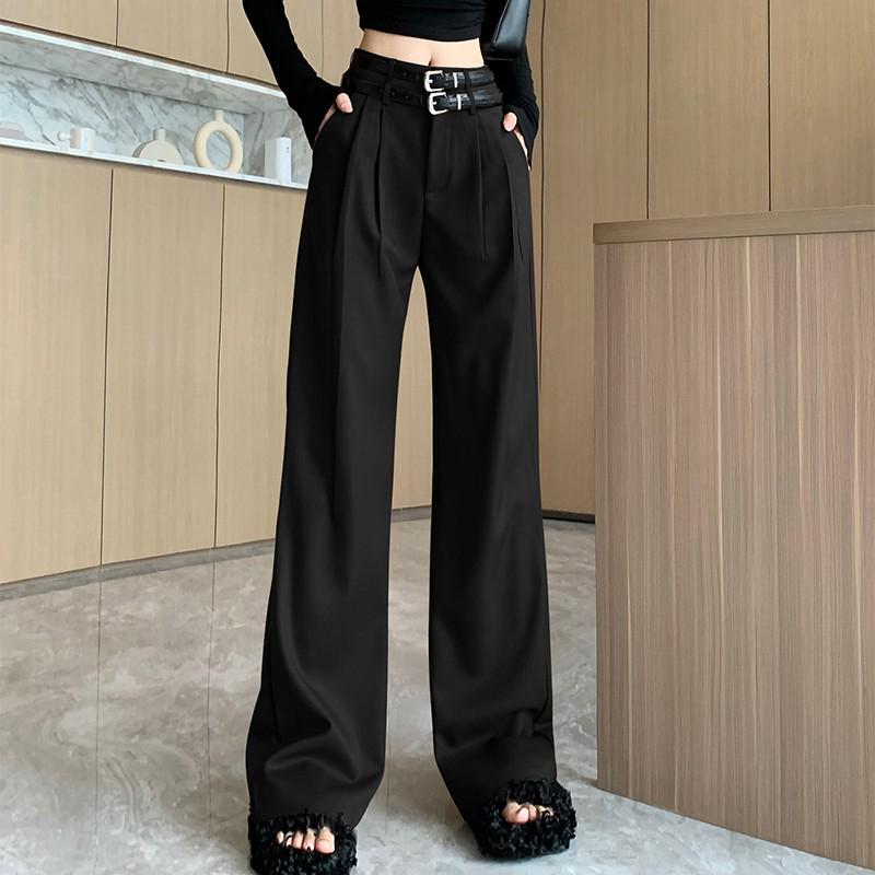 

Coffee Wide-Leg Maillard Style Women s Pants: Double Waistband, Loose Fit, Floor-Length Design XL