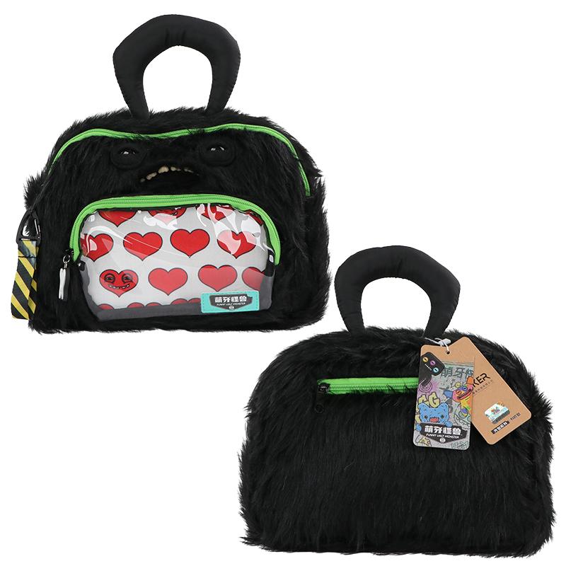 Quirky Wide Eyed Rabbit Plush Crossbody Bag Cute Monster Stuffed Animal Shoulder Bag Funny Doll Gift