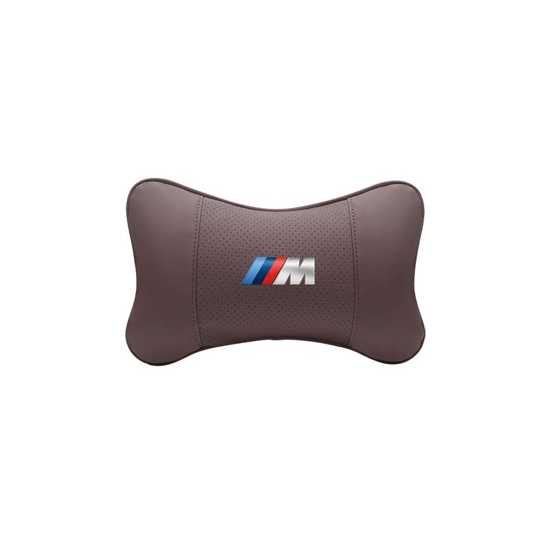 M logo Car Valve Cap Auto Seat Headrest Leather Neck Pillow Head Support For BMW X1 X2 X3 X5 X4 X6 X7 iX3 F20 F10 F07 E70 E46 FY6