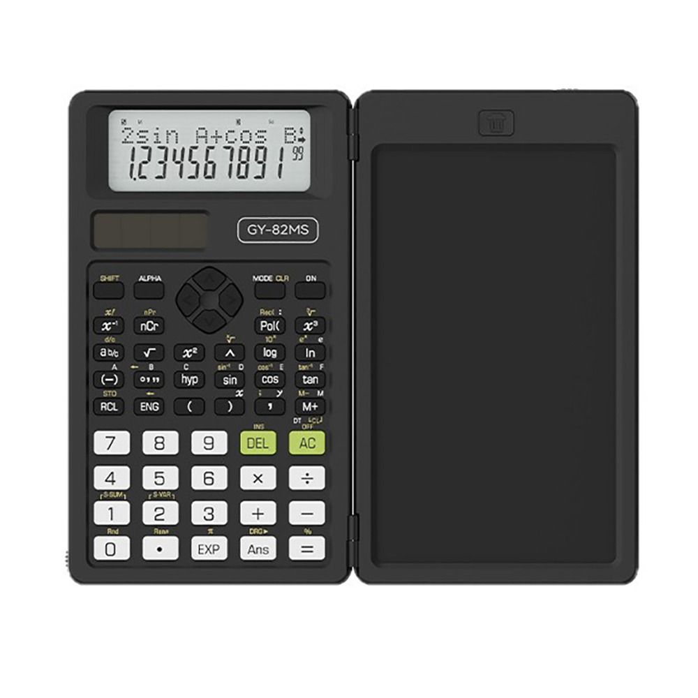 2-In-1 Foldable Writing Tablet Math Calculator 82MS 240 Function Accounting Calculator Office