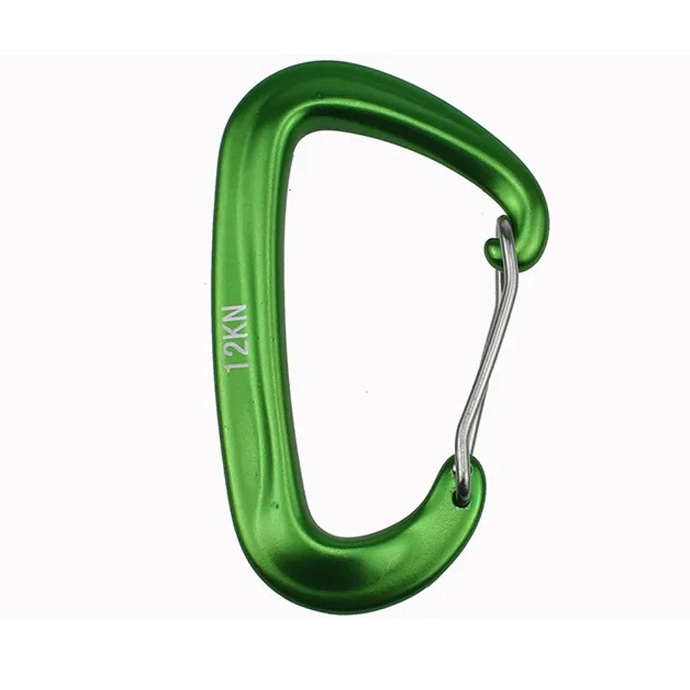 

2 шт. Высокопрочный карабин с пряжкой D-образной формы, предохранительный крюк 12 кН, аксессуар для снаряжения для приключений на открытом воздухе. зелёный