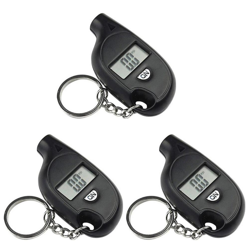 1-20 st Mini Nyckelring Däcktrycksmätare Digital LCD-display Hög Noggrannhet Bärbar Bil Däcktryckstestare med Nyckelring