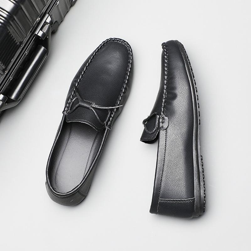 Doudou shoes men's spring and summer new men's casual business leather shoes overfitting lazy shoes