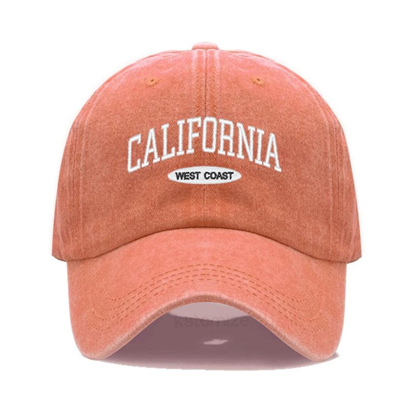 California West Coast Embroidered Baseball Cap for Women Men Fashion Adjustable Soft Cotton Dad Hat Unisex Classic Golf Caps