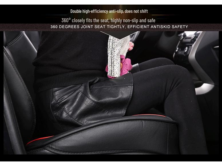 Universal Color Block Car Seat Cushion Set - Full Coverage, Non-Slip, No Backrest, Fashionable, Four Seasons, Three Pieces.