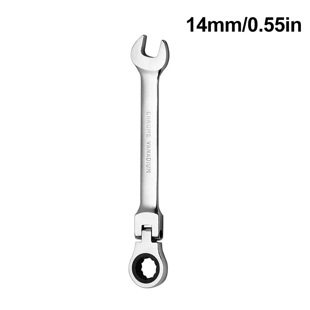 Flexible Pivoting Head Ratchet Wrench Spanner Garage Metric hand Tool 6mm-14mm For auto and Home Repair 1pcs