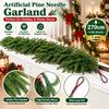 European Style Artificial Pine Needle Garland with Wire Loop, PE Material for Christmas and Home Decor