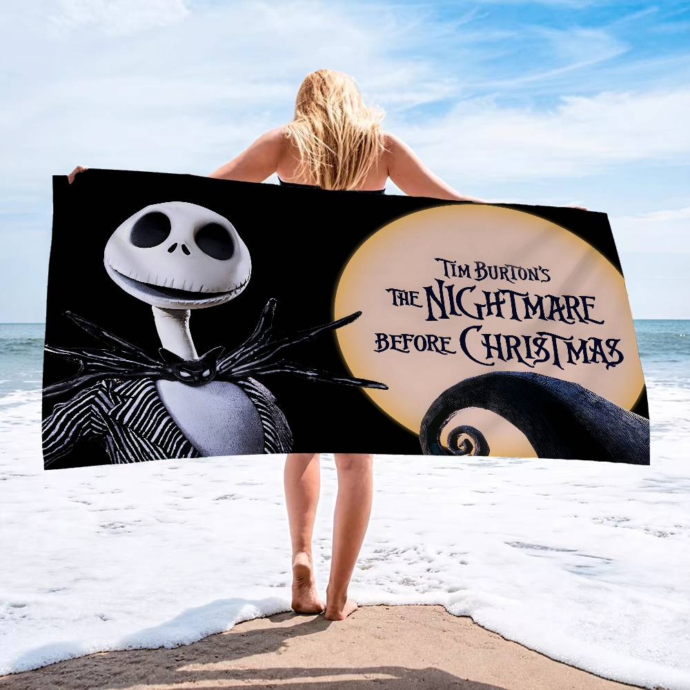 Anime The N-Nightmare B-Before C-Christmas Microfiber Blanket Drying Beach Towels Oversized Super Absorbent Pool Towel Blanket