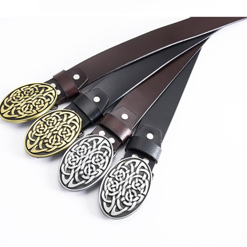 Fashion New Men's Belt Retro Whole Cowhide Smooth Buckle Belt Men's Waist Belt