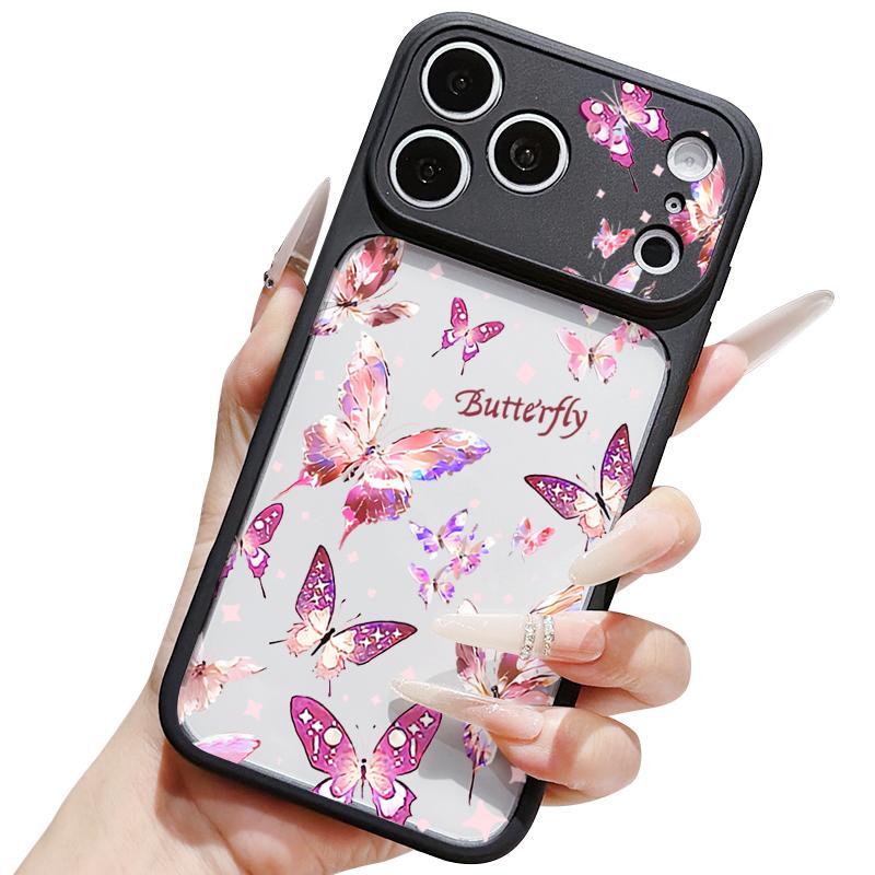Fantastic Butterfly Print Case For iPhone 17 18 Pro Max For iPhone 16 15 14 13 Pro Max Hybrid TPU+PC Clear Back Hard Cover
