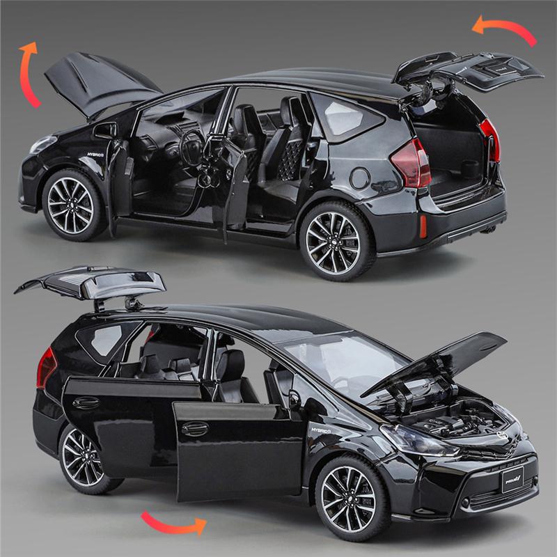 1/32 TOYOTA PRIUS Alloy Car Model Diecast Metal Vehicles Car Model Sound and Light Simulation Collection Childrens Toy Gift