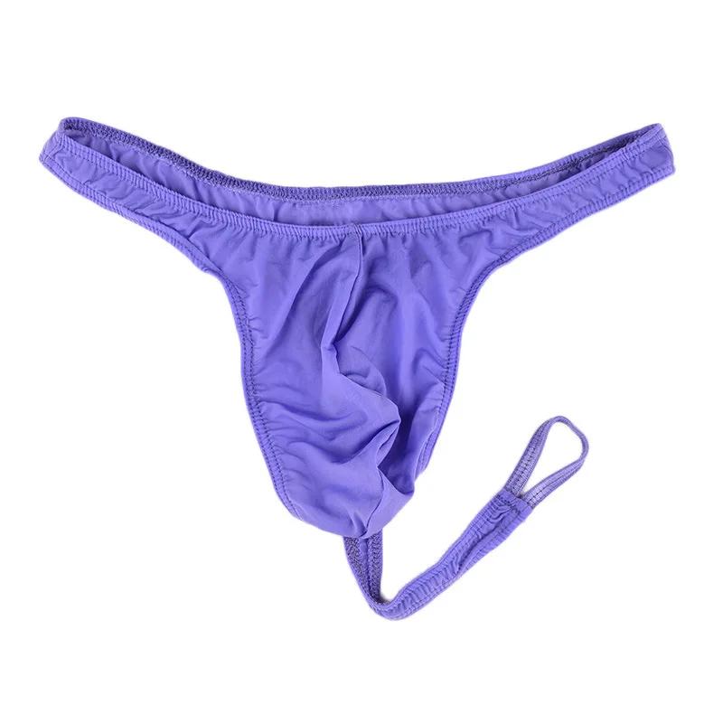 Men's Sexy Sissy Thong with U Convex Pouch G-String Briefs Underpants Gay Jockstrap Ring Penis Sexy Underwear