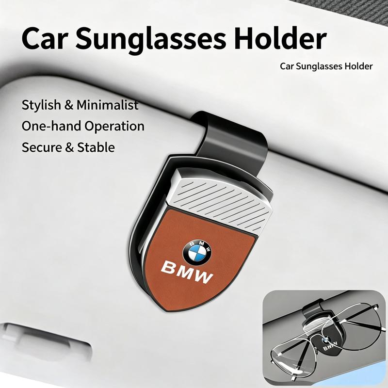 BEKV7 Leather ABS Car Sunglasses Clip Glasses Holder Car Sticker For BMW M 50th E39 E46 E60 E70 E91 E92 F10 F40 G01 X3 X5 X6 X7 Interi