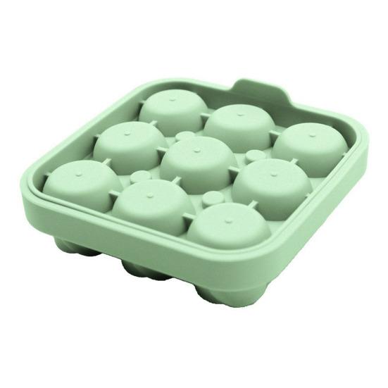 Rose Silicone Ice Cube Tray 9-Cavity Ice Mold for Whiskey & Cold Drinks зелёный