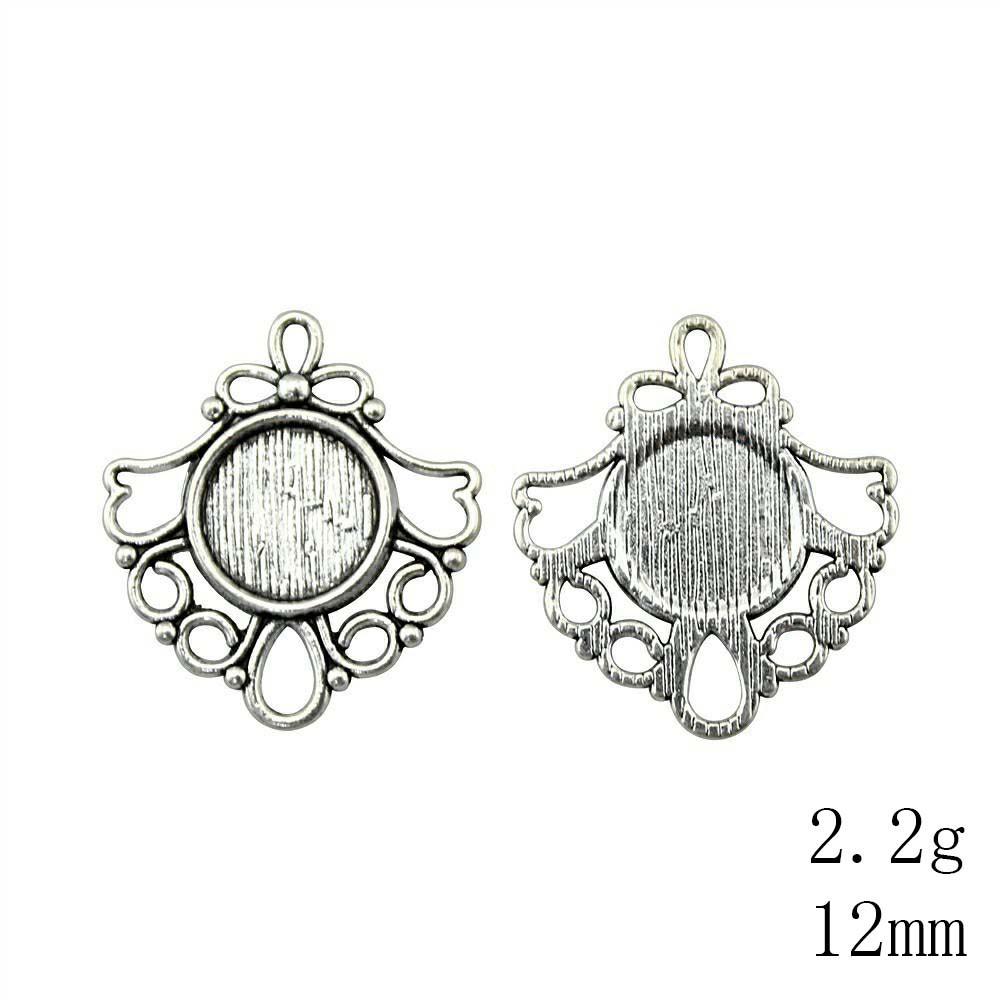 Valentine's Day Accessories For Making Jewelry Fit Round 12mm Glass Cabochon Base Setting Tray Accessories Parts Women's Clothing Bag Accessories