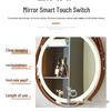 Round HD Wall-Mounted Vanity Mirror with Adjustable Leather Strap for Bathroom/Bedroom