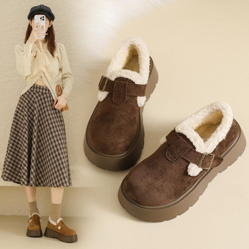 

женские новые зимние лоферы на толстой подошве из бархата, хлопковая обувь, повседневная теплая обувь для снега, детская 41 верблюд