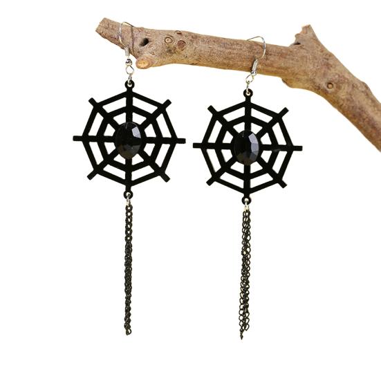 1 Pair Halloween Earrings Bat Ghost Hand Spider Pumpkin Ghost Black Cat Shape Drop Earrings Jewelry Accessories