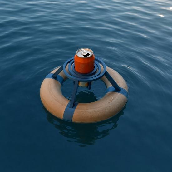Floating Gyro Cup Holder, The Beer Buoy Floating Drink Holder, Anti Spill Gyro Can Holder, Pool Drink Float for 12oz Standard Cans, Floating Beverage